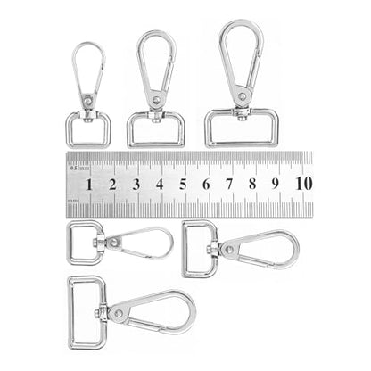 20 Pcs Metal D Ring Swivel Lobster Claw Clasp Snap Hooks Purse Hardware - color: Silver, size: 1 Inch