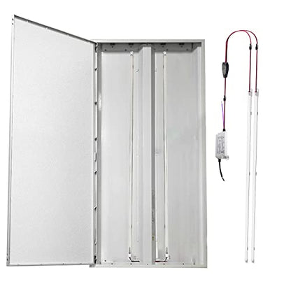 4 Pack LED Troffer 2x4 FT Retrofit Kit,Magnetic Retrofit kit,36W (240W Equiv),5000K Daylight White,0-10V LED Driver/2 Tubes Per Kit,T8 T10 T12 Fluorescent Replacement Light Bar,Easy to Install - color: Silver
