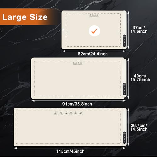 FYY Warming Mat for Food 24"x15", Rapid and Full Surface Heating Beige - color: Off White, size: X Large Size: 24"x15"