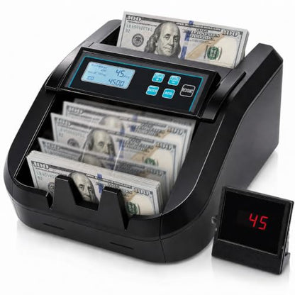 Money Counter Bill Counter Machine UV/MG/IR Detection Batch Mode - color: Black