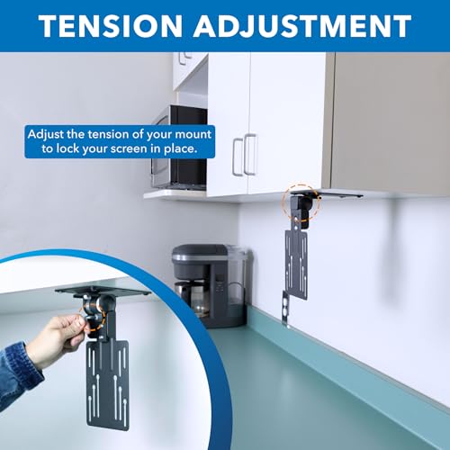 Mount-It! Compact Folding Ceiling TV Mount | Flip Down and Under Cabinet TV Bracket for Small Screens Up to 24 Inches | 90° Tilt and 360° Swivel | VESA 50x50, 75x75, 100x100 | Max 18 lbs