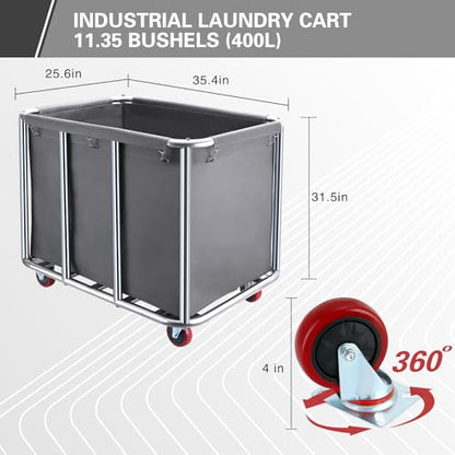 Commercial Laundry Cart with Wheels,440lbs for Home (Off White) - color: Off White