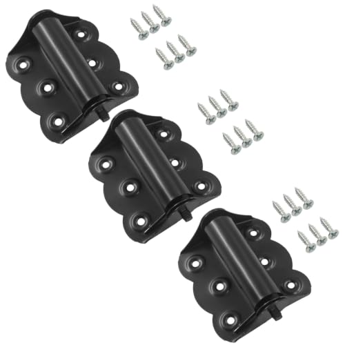 Bivethoi 3 Pcs Door Spring Hinges, Steel Black Self-Closing