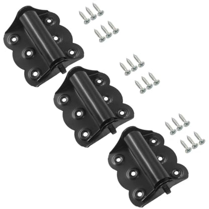 Bivethoi 3 Pcs Door Spring Hinges, Steel Black Self-Closing