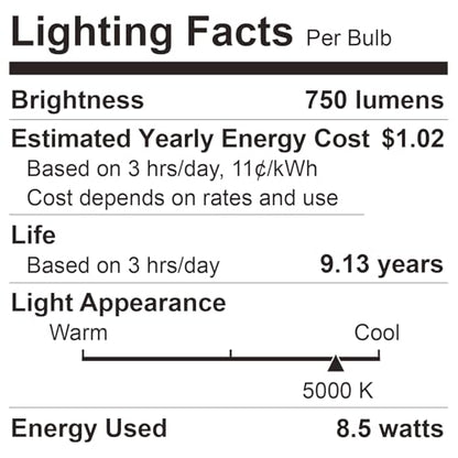 Sigalux A19 LED Light Bulbs, 60W Equivalent Daylight 5000K, 750 Lumens Non-Dimmable LED Bulbs, Efficient 8.5W, 10000 Hours Long-Lasting E26 Base Standard Bulbs for Bedroom Living Room Kitchen, 4 Pack - color: Daylight, size: 4