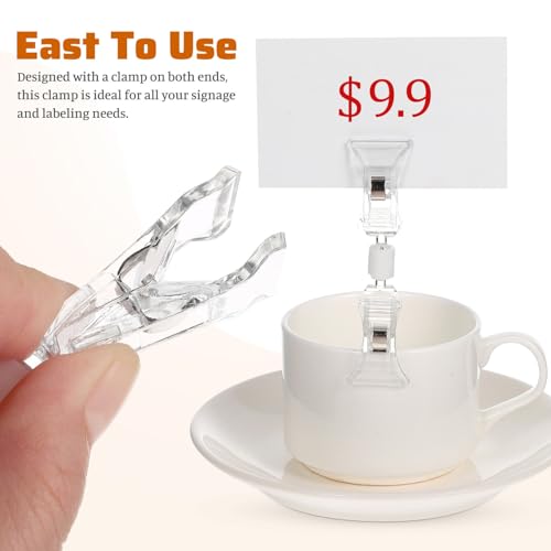 Double-Sided Clips Transparent Mini 20 Pack 3.54 X 0.98 X 0.39 in