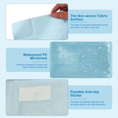Disposable Toilet Seat Cover (60 Pack) - XL for Adults and Kids, 100% Biodegradable Travel Supplies Essentials for Public Restrooms, Airplane, Camping, Festivals-Non-woven Fabric - color: Non-woven Fabric