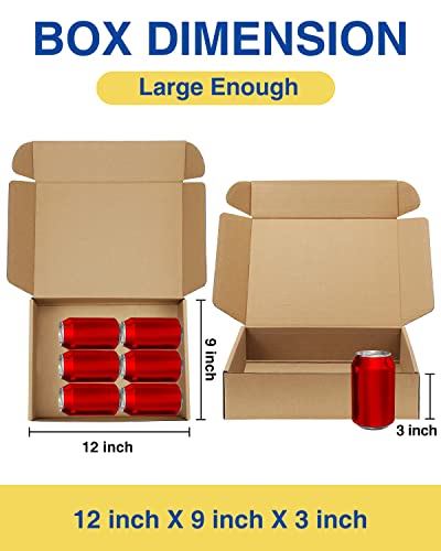 Shipping-Boxes-12x9x3 Inches: 22 Pack-Cardboard-Boxes-for-Packaging, Brown-Shipping-Boxes-for-Packing-Small-Business, Corrugated Box Mailers for Book Shoes Gift Mailing - color: Brown, size: 12x9x3 Inches