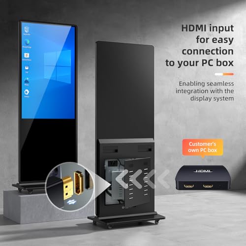 65'' Digital Signage Display Smart Android LCD Sign Kiosk Electronic Menu Board Advertising Display Screen Monitor HDMI WiFi USB 4K Media Video Player (Touchscreen,Black) - color: Black, size: 65-Inch, style: Touch Screen