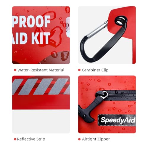 211 PCS Waterproof First Aid Kit, Emergency Supplies for Hiking & Boating