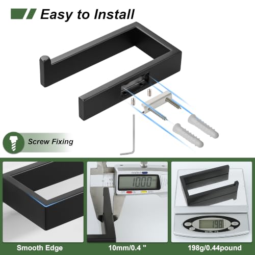 Sayayo Matte Black Toilet Paper Holder Wall Mount, RV Toilet Tissue Holder - color: Black - Drilling