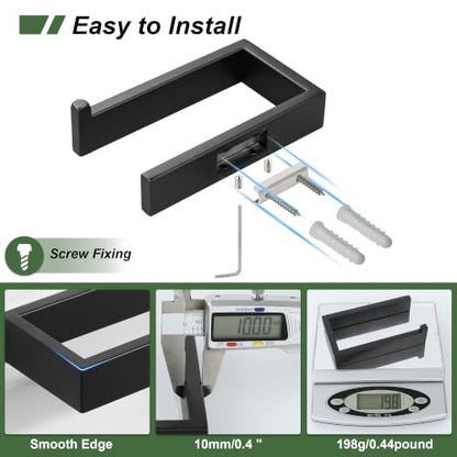 Sayayo Matte Black Toilet Paper Holder Wall Mount, RV Toilet Tissue Holder - color: Black - Drilling