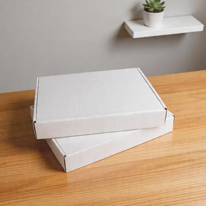 Fishat 13" x 10" x 2" White Corrugated Cardboard Shipping Boxes Set of 25, - size: 13" x 10" x 2"