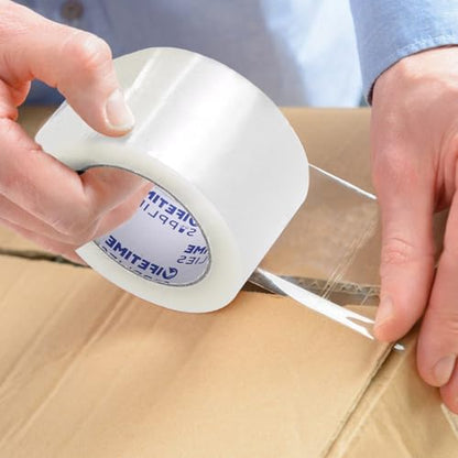 Lifetime Supplies 24 Rolls | 2.4 mil Clear | 110 Yards | 3" Premium Packing Tape, Heavy Duty Packaging Tape for Shipping Moving Eccomerce - Stronger Thicker