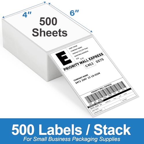 HUOJI 1000 4x6 Thermal Labels 500/Stack, Commercial Grade - size: 2 Stacks | 1000 Labels
