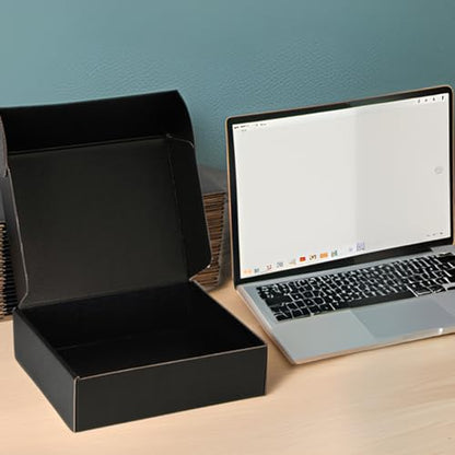 12x8x2 Black Shipping Boxes for Small Business, Packing, 25 Pack - color: Black, size: 12x8x2 inch
