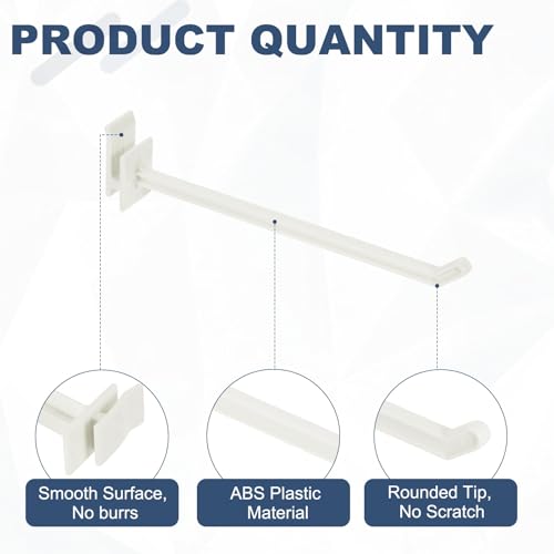 uxcell 20pcs Slat Wall Panel Hooks 5.5" Plastic Slat Wall Accessories Hooks - size: 5.5 Inch