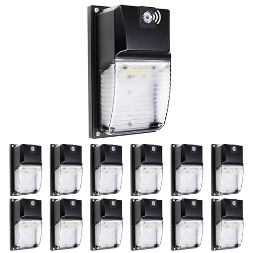 LTBLIGHT 12-Pack 18W LED Wall Pack Lights,Dusk to Dawn Outdoor Lighting - size: 12 Pack
