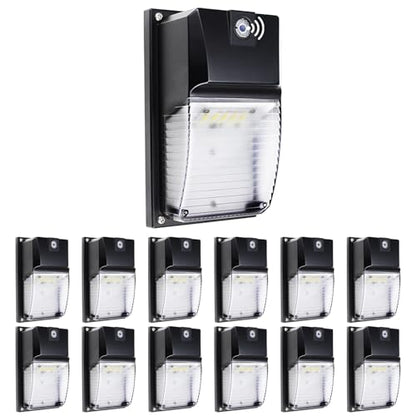 LTBLIGHT 12-Pack 18W LED Wall Pack Lights,Dusk to Dawn Outdoor Lighting - size: 12 Pack
