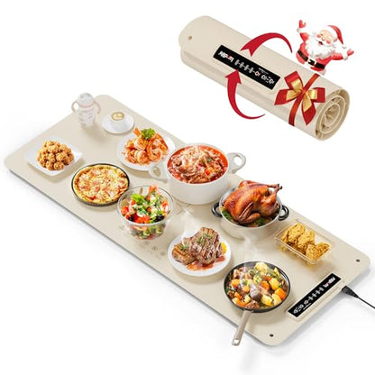 Extra Large Food Warming Mat, XXL 36"x16" Full-Surface Heating - color: Beige, size: 36" L × 16" W
