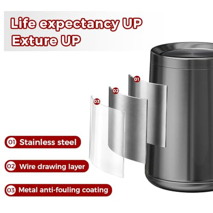 10L/2.6Gal Brushed Bathroom Garbage Can with Flip Lid - color: black gold