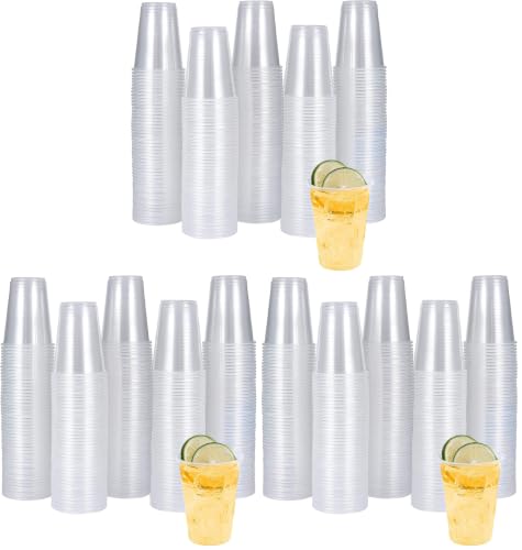 Turbo Bee 7oz Plastic Cups 900 Pack， Disposable Clear Party Cups for Home, School, Office & Events | Small Transparent Tumblers for Drinks, Samples & Commercial Use - size: 7oz (Pack of 3)