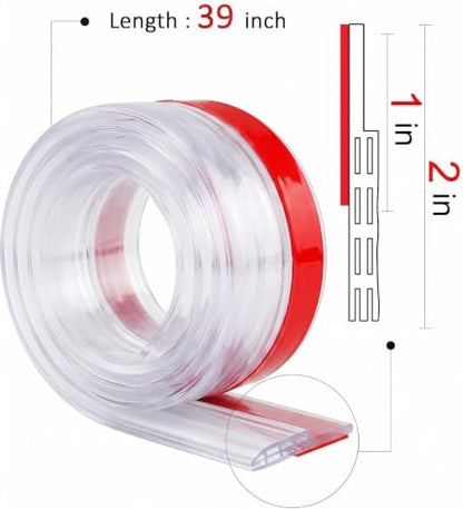 Door Draft Stopper, 2" W x 39" L, Transparent - color: Transparent