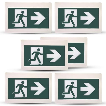 Nothing But LEDs Green Running Man LED Exit Sign with Battery Backup, White | Emergency Exit Light with Double Face, Commercial Grade, 120/347V, Hardwired Exit Lights for Business Indoor, UL, 6-Pack - size: Pack of 6