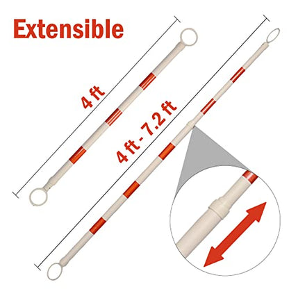 12 Pack Retractable Traffic Cone Bar from 4ft to 7.2ft, Expandable Safety Cone Bars for Parking Lots，Barricade for Road Construction - size: 12 PCS