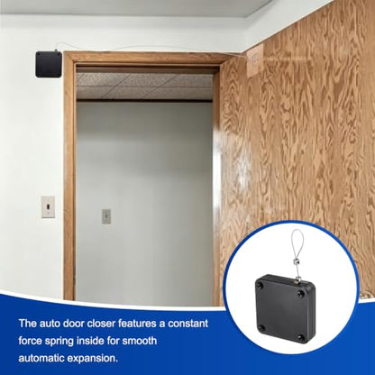 PATIKIL Automatic Sliding Screen Door Closer 3.2 Ft 1500g/15N Black 1 Set - color: Black, size: 3.2 Ft, 1500g/15N