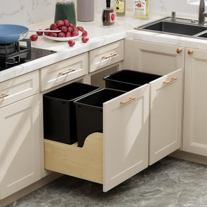 ROOMTEC 35QT Kitchen Trash Can,Sturdy and Lightweight Slim Trash Can,1 Pack - color: Black, style: 1PCS