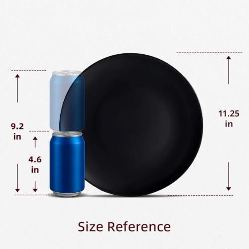 Gogailen Restaurant Value, Stoneware Coupe Shape Plate 11 inch, Matte Black, Case of 12 - color: Matte Black, size: Plate 11"