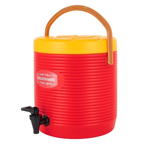 Insulated Hot Beverage Dispenser for Parties, 3.5 Gallon Ice and Hot Drink Dispenser with Spout, Portable Water Dispenser for Coffee Chocolate Tea Milk Cocoa (Red, 3.5 Gallon) - color: Red, size: 3.5 Gallon