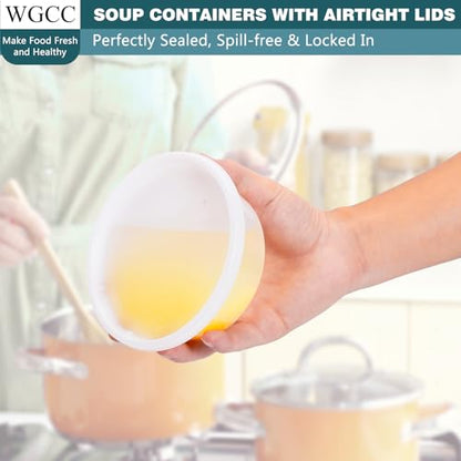 Deli Containers with Lids 8oz- Disposable Soup Containers with Lids 48 Sets - Plastic Container with Lid, Food Container with Leakproof, BPA Free/Microwave/Freezer/Dishwasher Safe - size: 8oz-48pc