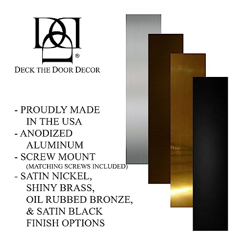 Deck the Door Decor | Door Push Plate - Screw Mount - Multiple Sizes & Finishes (Satin Black, 3 x 12) - color: Satin Black, size: 3 x 12"