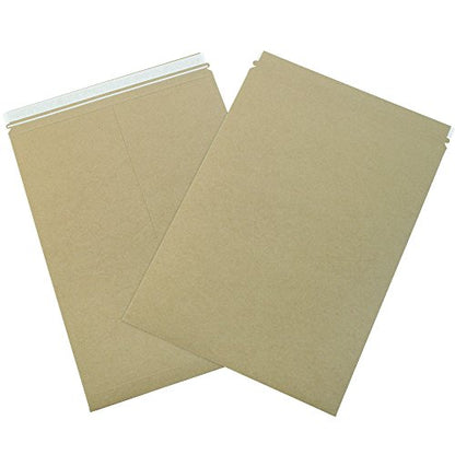BOX USA Rigid Mailers 18" x 24" (50-Pack) - Kraft Mailer Envelopes for Oversized Posters, Artwork, Presentation Prints - Stay Flat