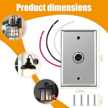 ppzhotocell Sensor for Outdoor Lights w/Wall Plate 2-Pack - size: 2PCS