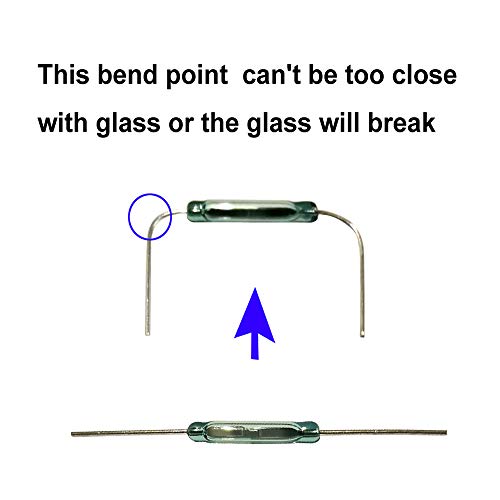Gebildet 20pcs Glass Reed Switch Reed Contact Normally Open (N/O) Magnetic Induction Switch (2mm×14mm) with 20pcs Multi-Use Magnetic Sheet - color: Transparent-E383