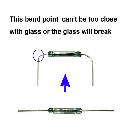 Gebildet 30pcs Reed Switch, Normally Open (N/O) Magnetic Induction Switch, Miniature Reed Contact (2mm x 14mm) - color: Transparent-E325