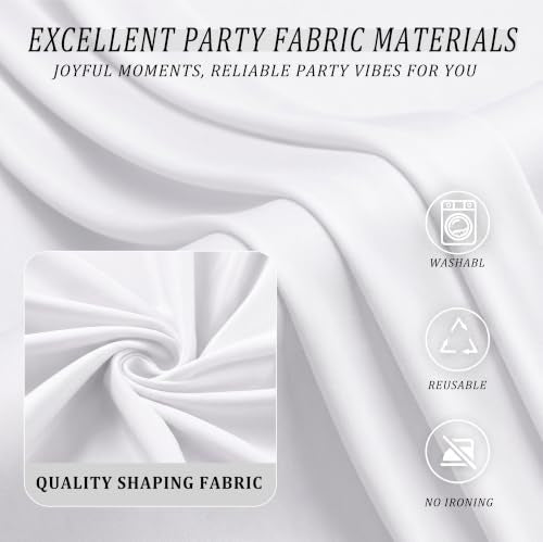 MEETSKY White Backdrop Curtains for Wedding Parties,10x8 FT White Curtains - color: White, size: 60"W x 96"L (Pack of 2)
