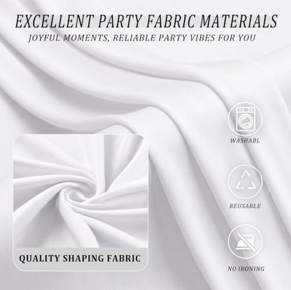 MEETSKY White Backdrop Curtains for Wedding Parties,10x8 FT White Curtains - color: White, size: 60"W x 96"L (Pack of 2)