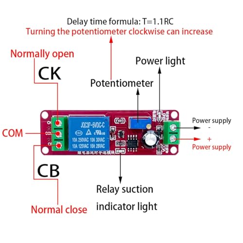 NE555 Adjustable Delay Timer Module, 12V DC