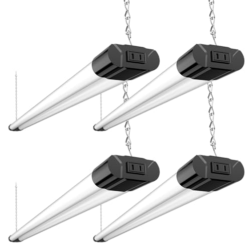 BBOUNDER 4Pack 4FT LED Shop Light, 65000K, 40W=250W, Linkable for Garage - color: Black, size: 4ft