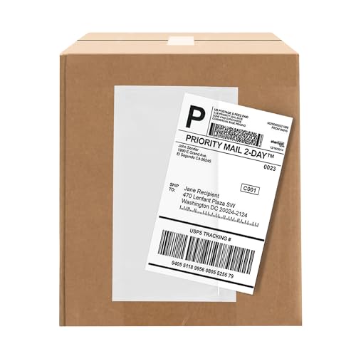 2000 Count 7" x 5.5" Shipping Label Envelopes, Clear Packing List Pouches with Self-Adhesive Back, Top Loading for Shipping Labels Sleeves, for Packing Slips, Labels Invoices & Paperwork. GPI - size: 7" X 5.5"