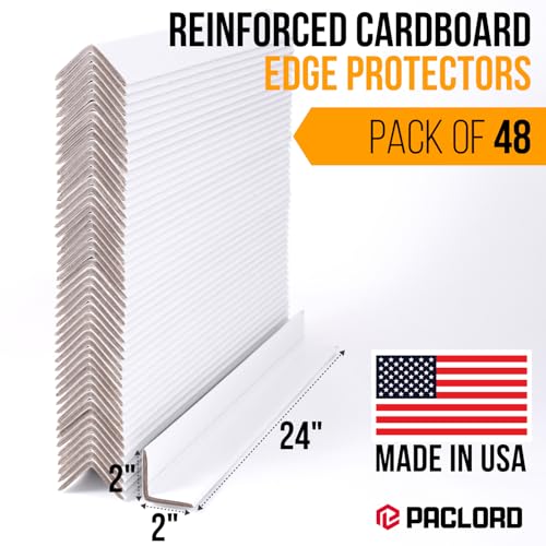 24" x 2" x 2" Reinforced Cardboard Edge Protectors, Pack of 48 - color: Thickness: 0.225", size: Pack of 48