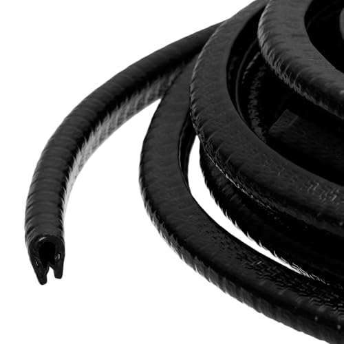 PATIKIL Rubber Edge Trim Guard, 32.8 ft x 5/16" x 15/64" U Channel Edge Protector Seal Strip with Metal Clips Fit for 0.5-1.5mm Edge for Car Door Sheet Metal Hatches Table Corners, Black - color: Black, size: 32.8 ft x 5/16 in x 15/64 in