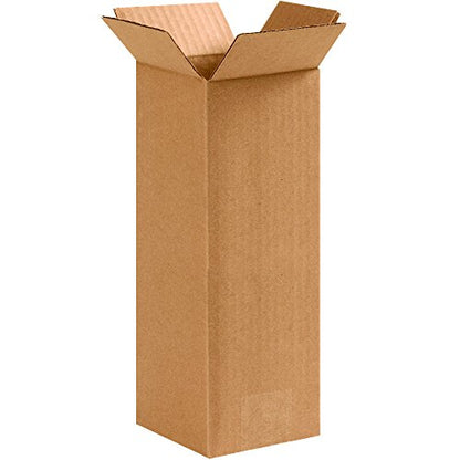 PARTNERS BRAND 4x4x10 Tall Corrugated Boxes, Tall, 4L x 4W x 10H, Pack of 25 | Shipping, Packaging, Moving, Storage Box for Home or Business, Strong Wholesale Bulk Boxes