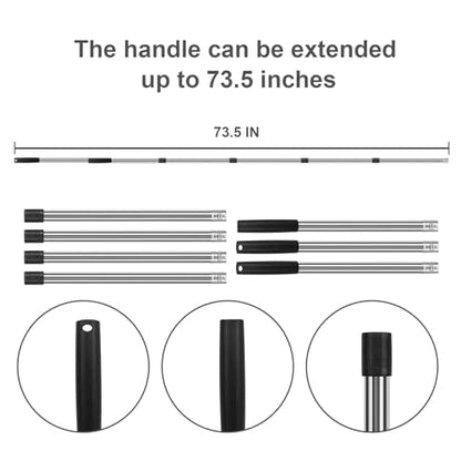Black Broom and Dustpan Combo Set, 55" Long Handle Broom - color: Black, size: Large