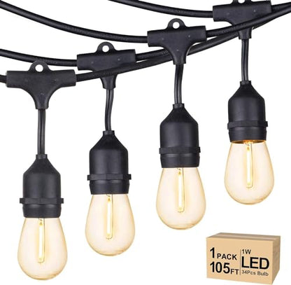 Svater Outdoor String Lights 105 FT Outside Waterproof Commercial Grade ETL - size: 105FT