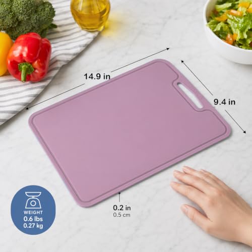 Silicone Cutting Board, 14.9x9.4 In, BPA-Free Flexible Chopping Mat(Pink) - color: Pink, size: 14.9"L x 9.4"W